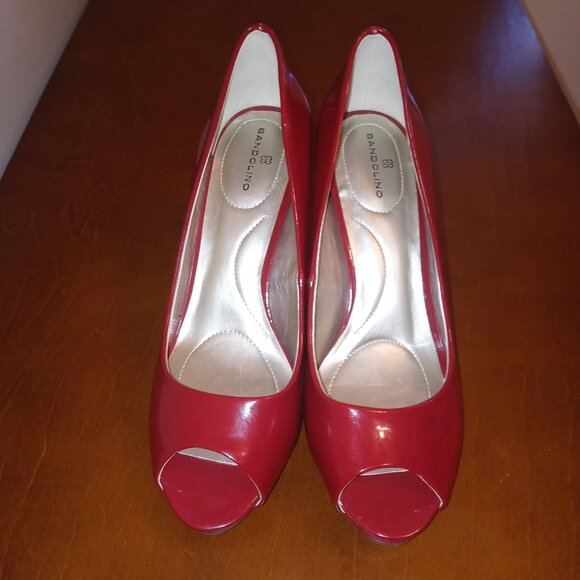 Red Open Toe High Heels Size: 7.5 - Picture 7 of 7